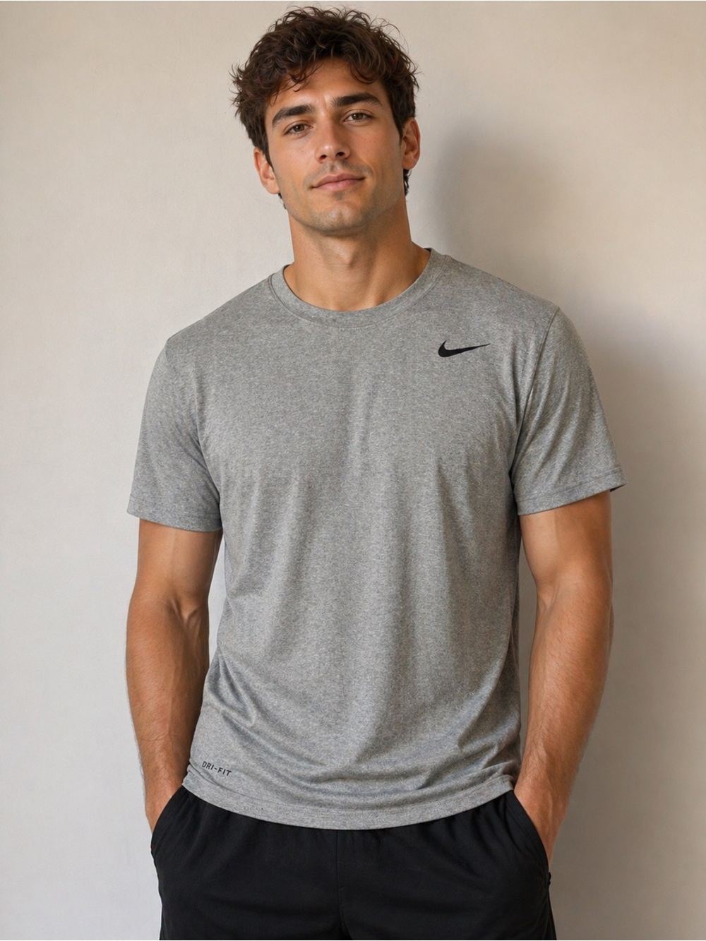 Nike Men's Gray Dri-FIT Athletic T-Shirt